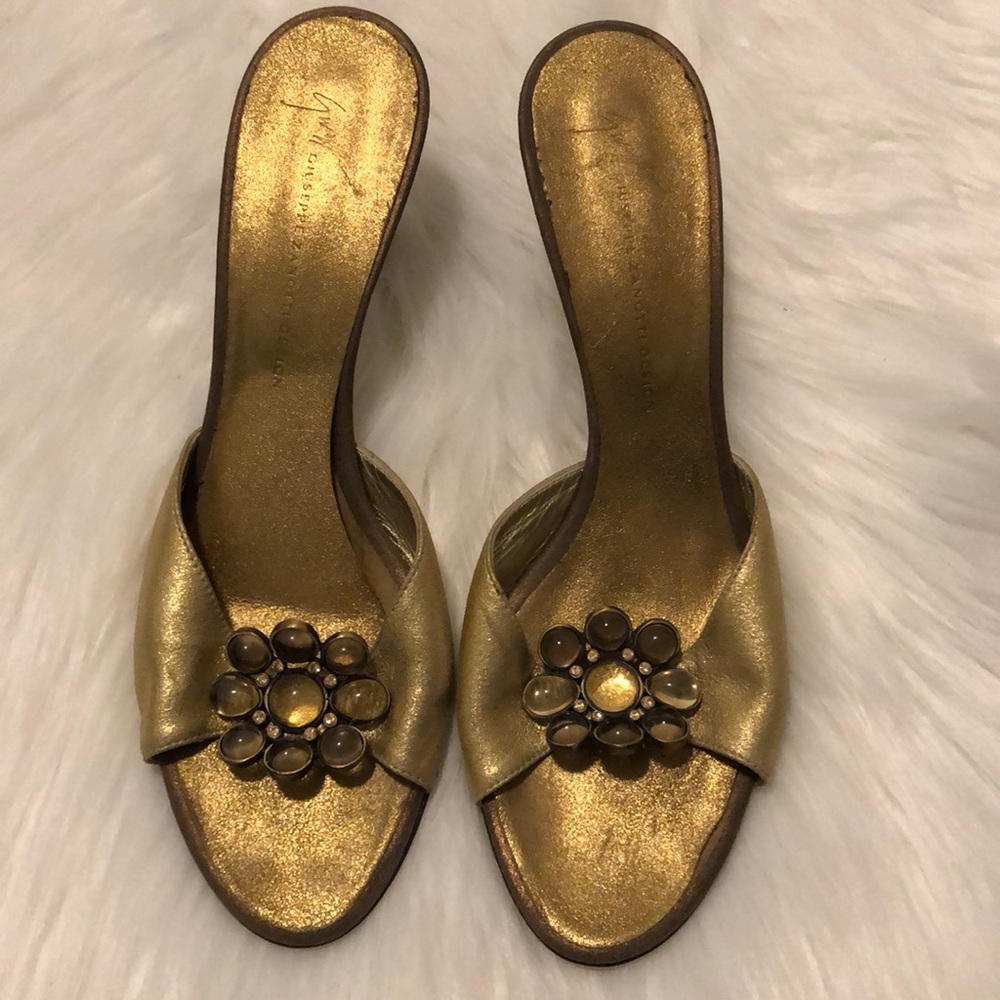 Giuseppe Zanotti Gold Evening Heels
